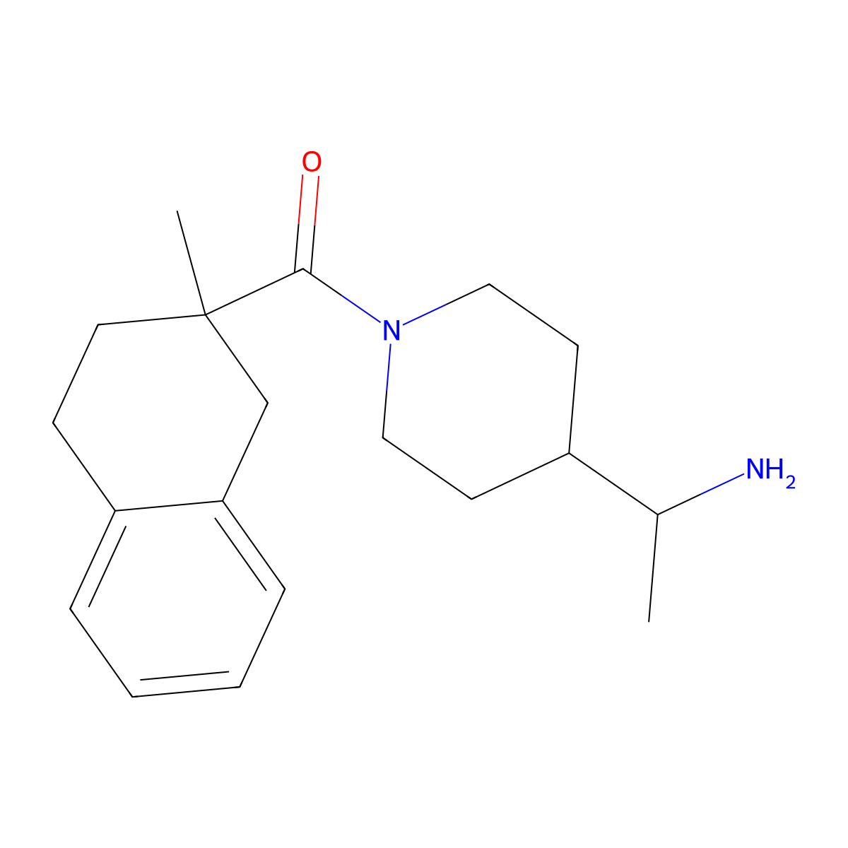 1-[1-(2-Methyl-1,2,3,4-tetrahydronaphthalene-2-carbonyl)piperidin-4-yl]ethan-1-amine molecular structure, CAS 2435096-03-8