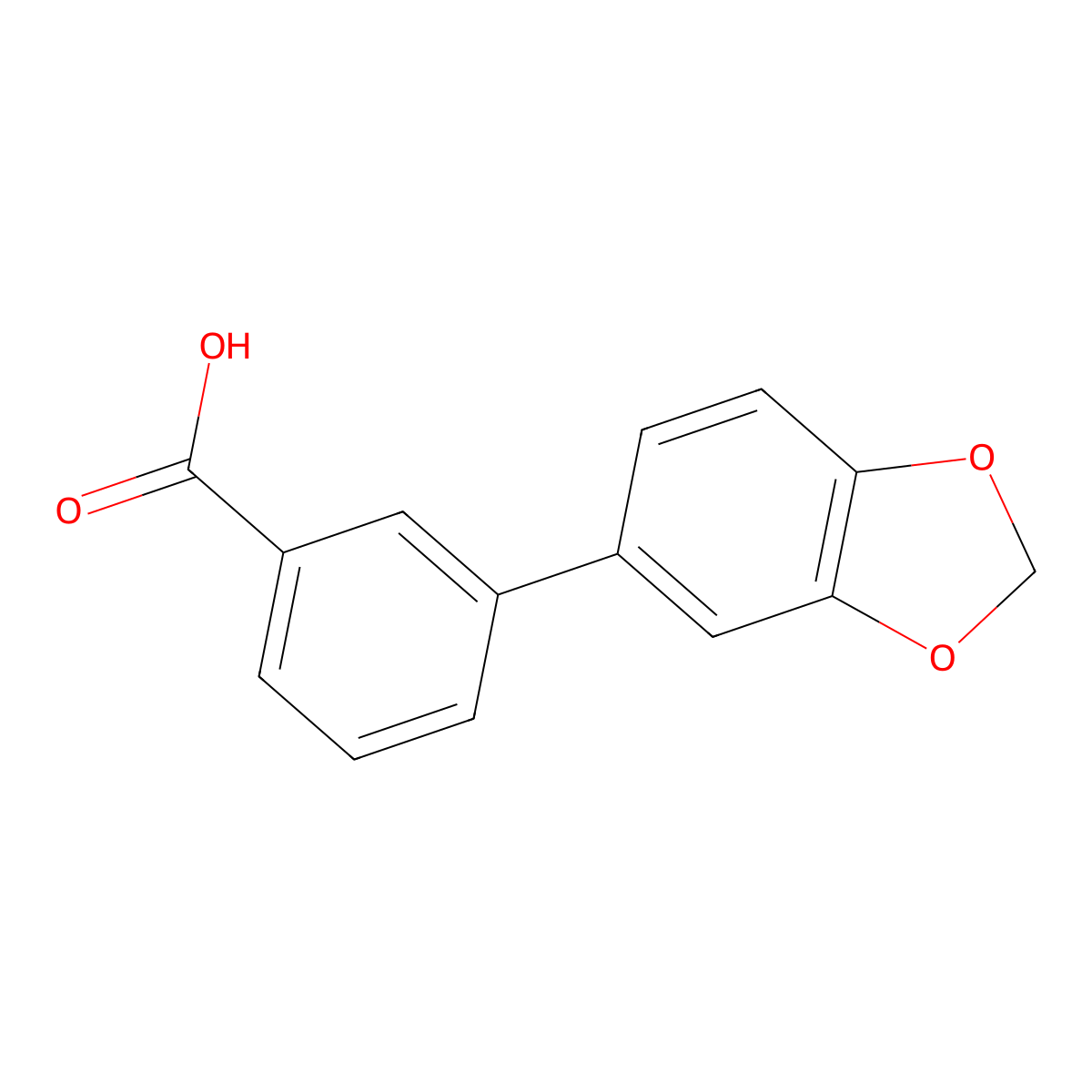 3-Benzo[1,3]dioxol-5-yl-benzoic acid molecular structure, CAS 24351-56-2