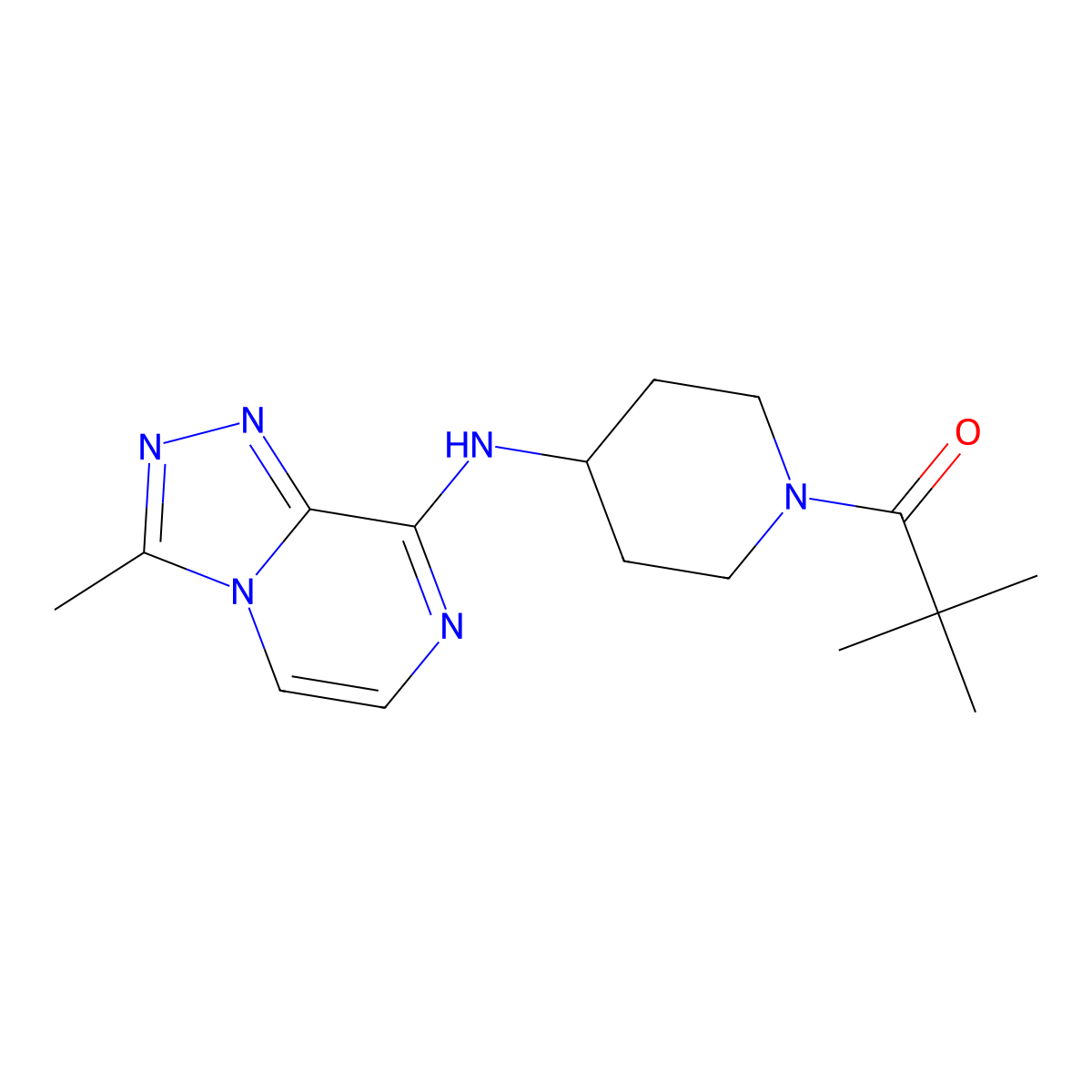 2,2-Dimethyl-1-[4-({3-methyl-[1,2,4]triazolo[4,3-a]pyrazin-8-yl}amino)piperidin-1-yl]propan-1-one molecular structure, CAS 2435337-50-9