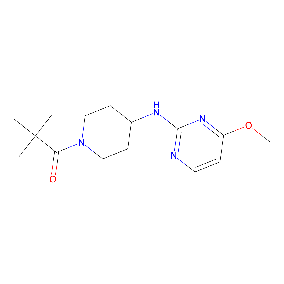 1-{4-[(4-Methoxypyrimidin-2-yl)amino]piperidin-1-yl}-2,2-dimethylpropan-1-one molecular structure, CAS 2435462-34-1