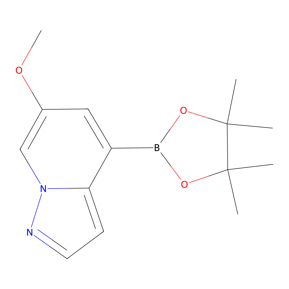 6-Methoxy-4-(4,4,5,5-tetramethyl-1,3,2-dioxaborolan-2-yl)pyrazolo[1,5-a]pyridine molecular structure, CAS 2435579-38-5