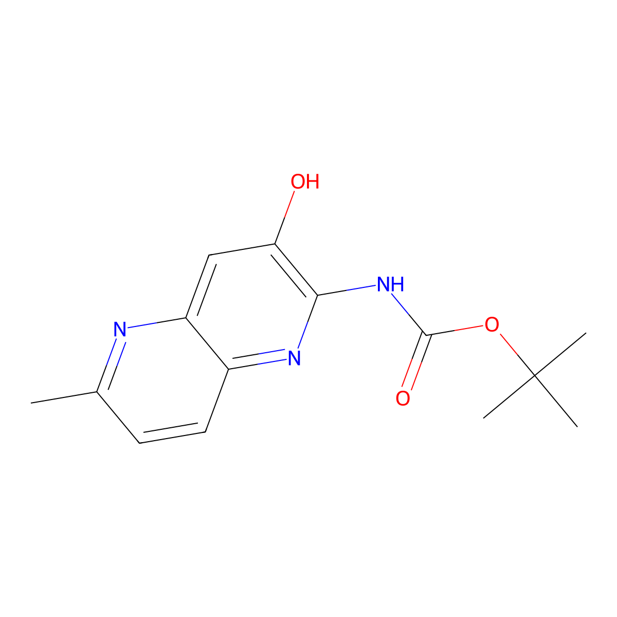 tert-Butyl (3-hydroxy-6-methyl-1,5-naphthyridin-2-yl)carbamate molecular structure, CAS 2435612-66-9