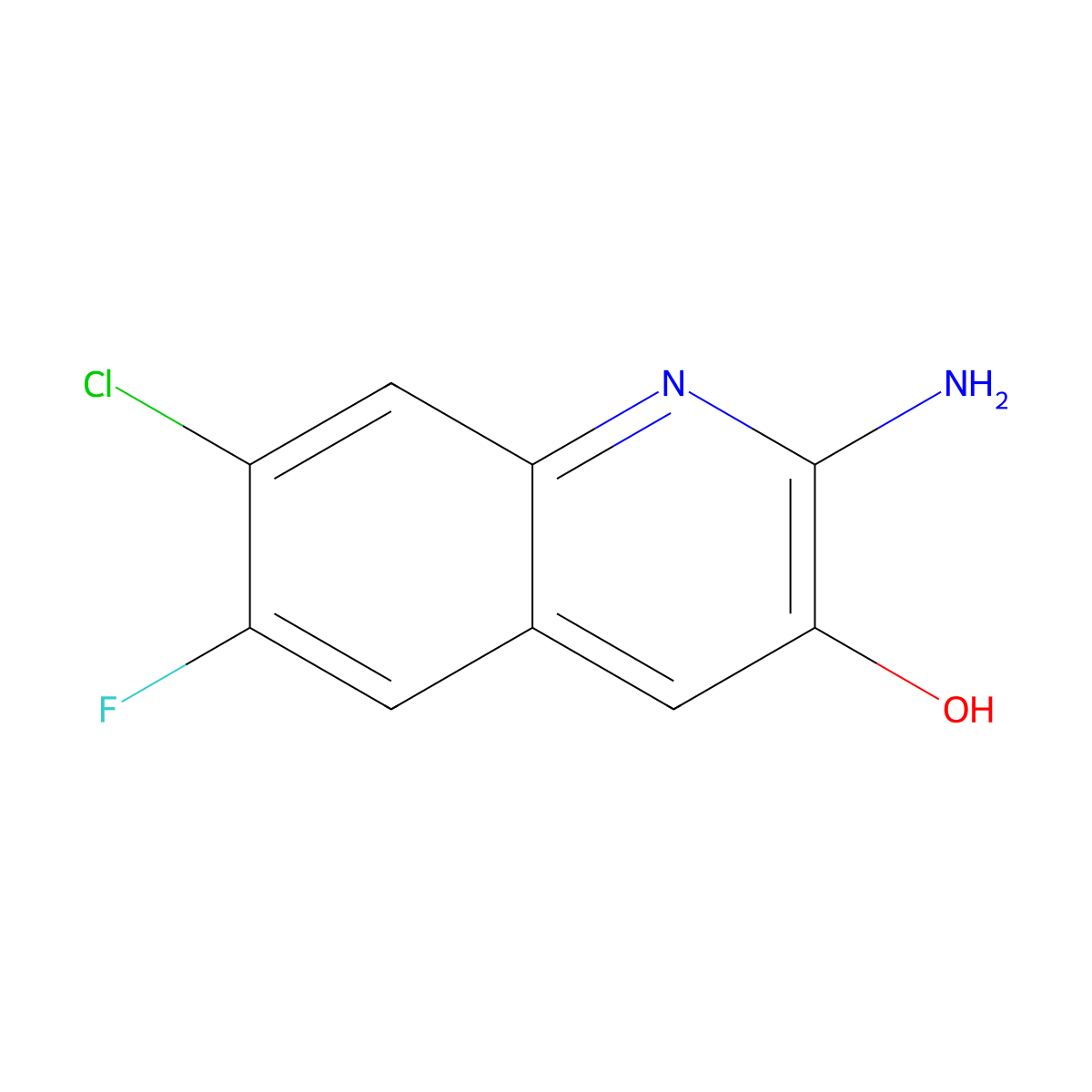 2-Amino-7-chloro-6-fluoroquinolin-3-ol molecular structure, CAS 2435613-41-3