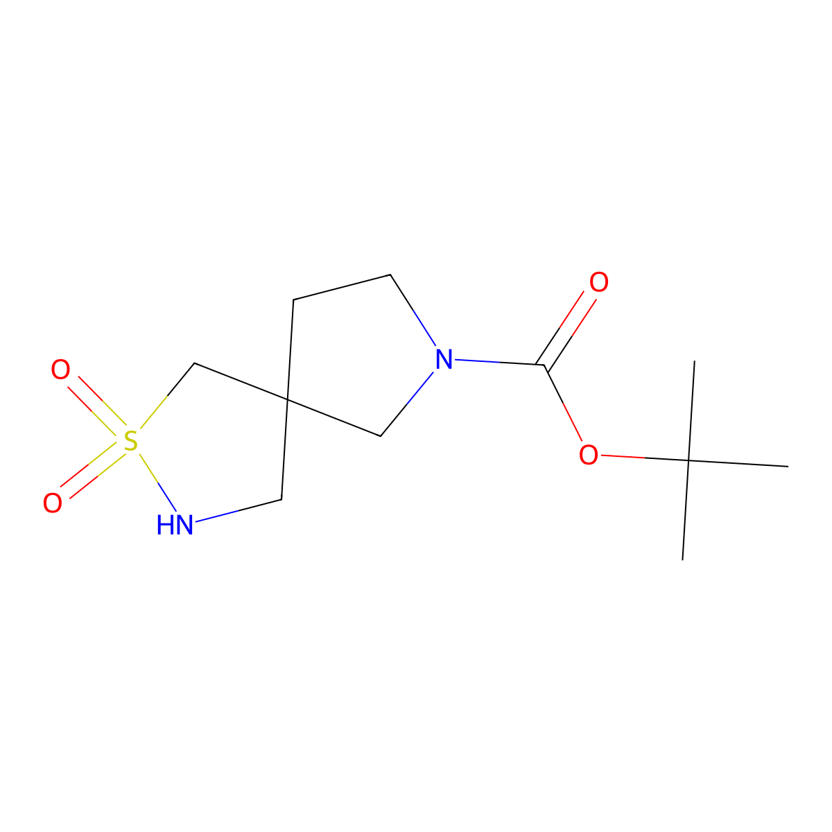 tert-Butyl 2-thia-3,7-diazaspiro[4.4]nonane-7-carboxylate 2,2-dioxide molecular structure, CAS 2435623-10-0