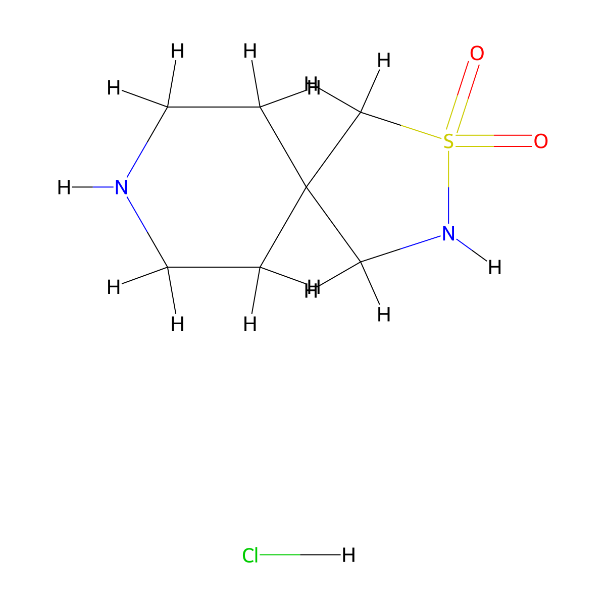 2lambda6-Thia-3,8-diazaspiro[4.5]decane-2,2-dione hydrochloride molecular structure, CAS 2435623-13-3