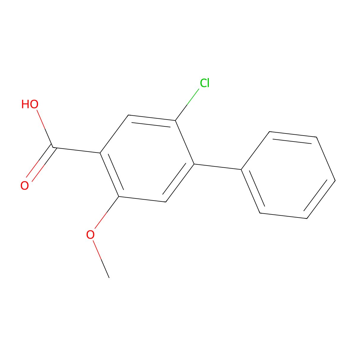 2-Chloro-5-methoxy-[1,1'-biphenyl]-4-carboxylic acid molecular structure, CAS 2435680-48-9