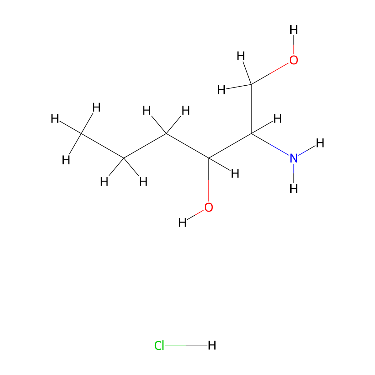2-Aminohexane-1,3-diol hydrochloride molecular structure, CAS 2435787-61-2