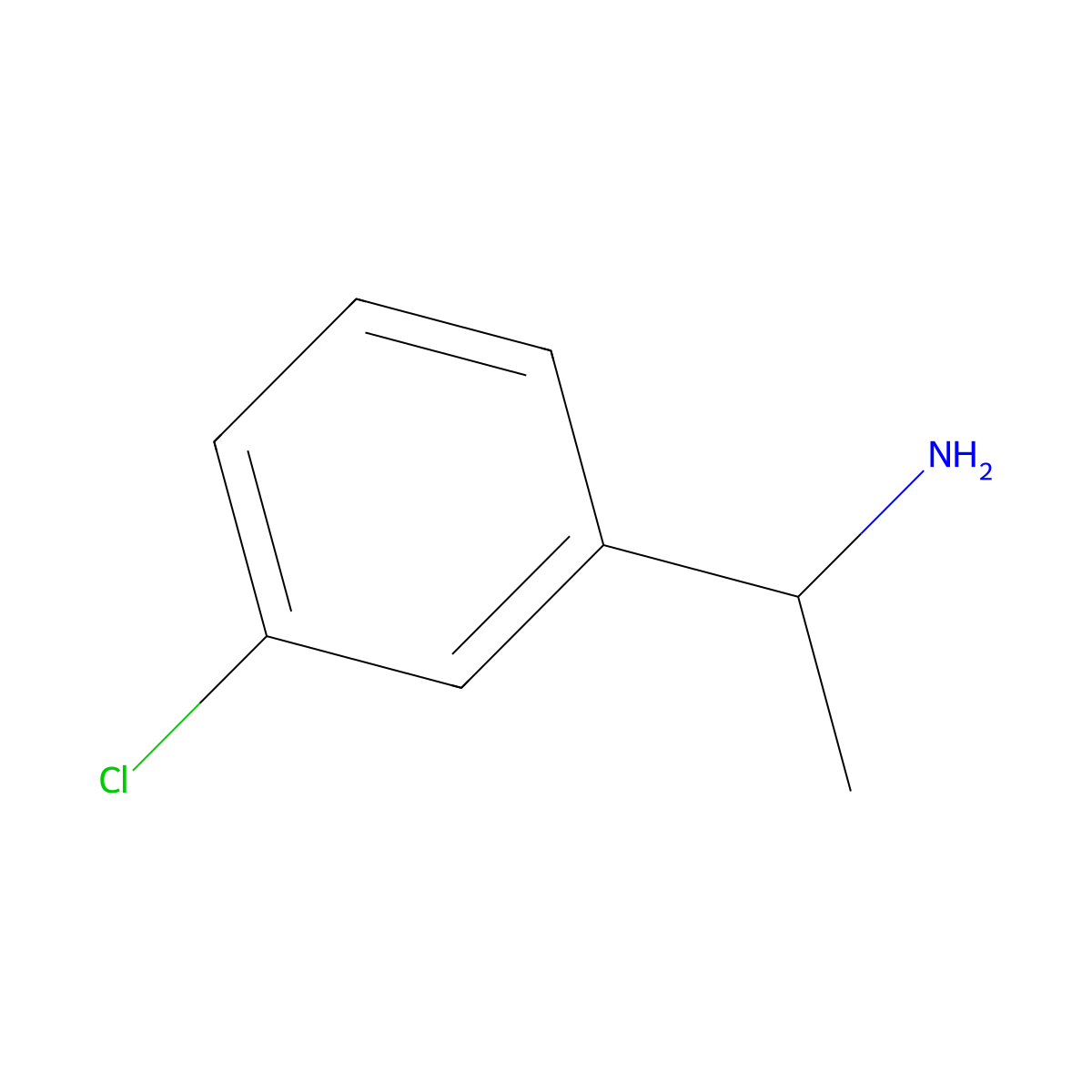 1-(3-Chlorophenyl)ethan-1-amine molecular structure, CAS 24358-43-8