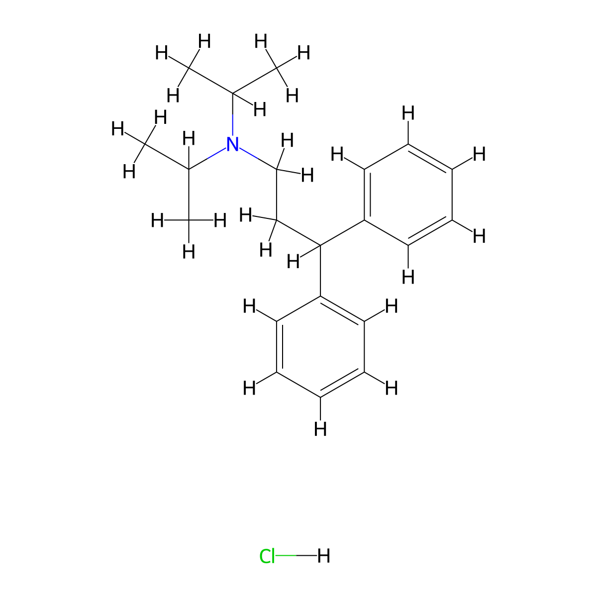 Diisopromine hydrochloride molecular structure, CAS 24358-65-4