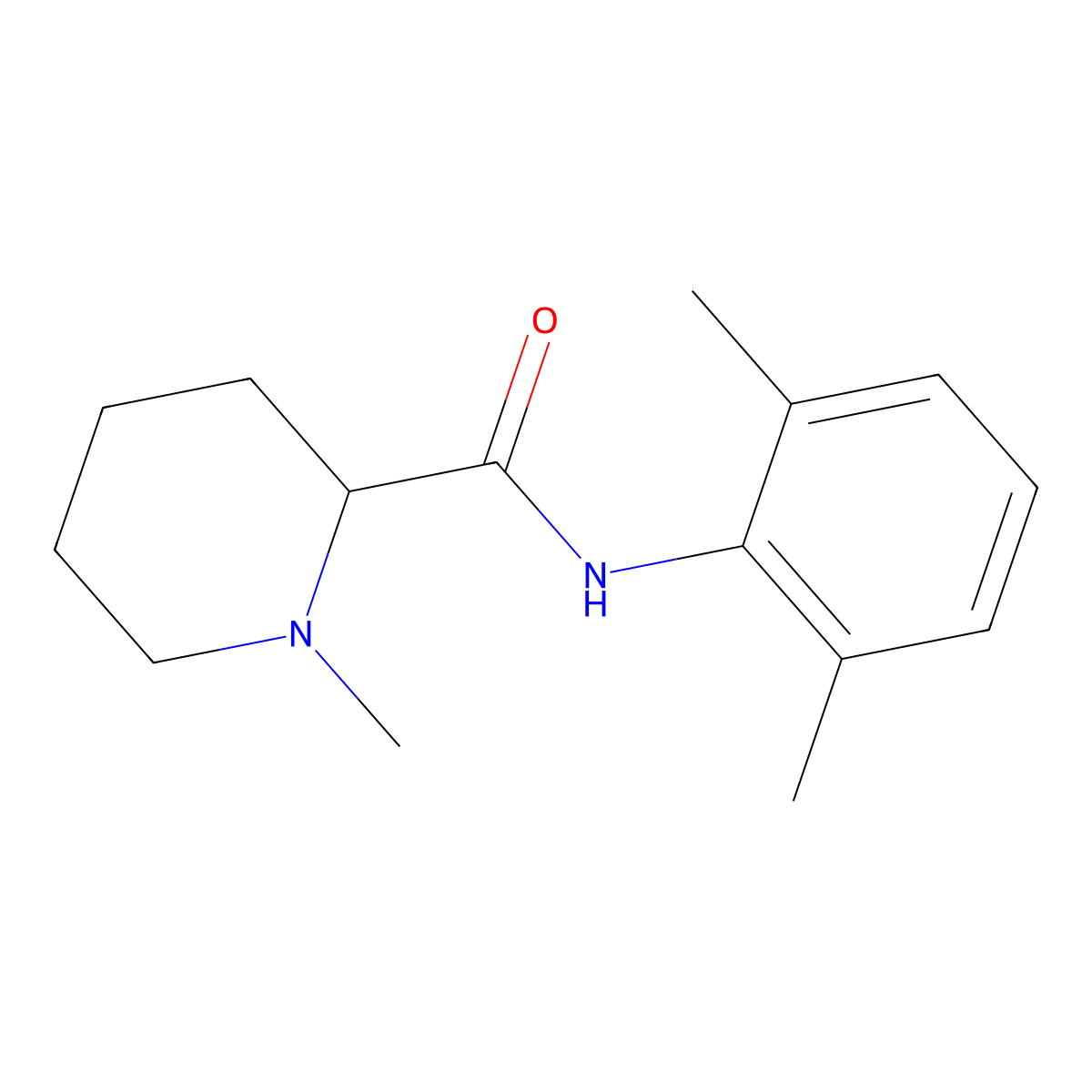 (+)-Mepivacaine molecular structure, CAS 24358-84-7