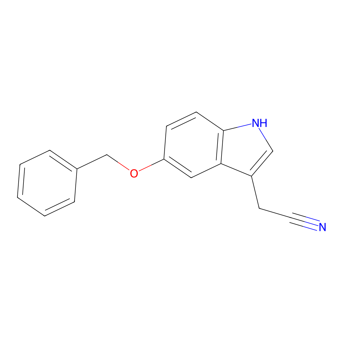 2-[5-(benzyloxy)-1H-indol-3-yl]acetonitrile molecular structure, CAS 2436-15-9
