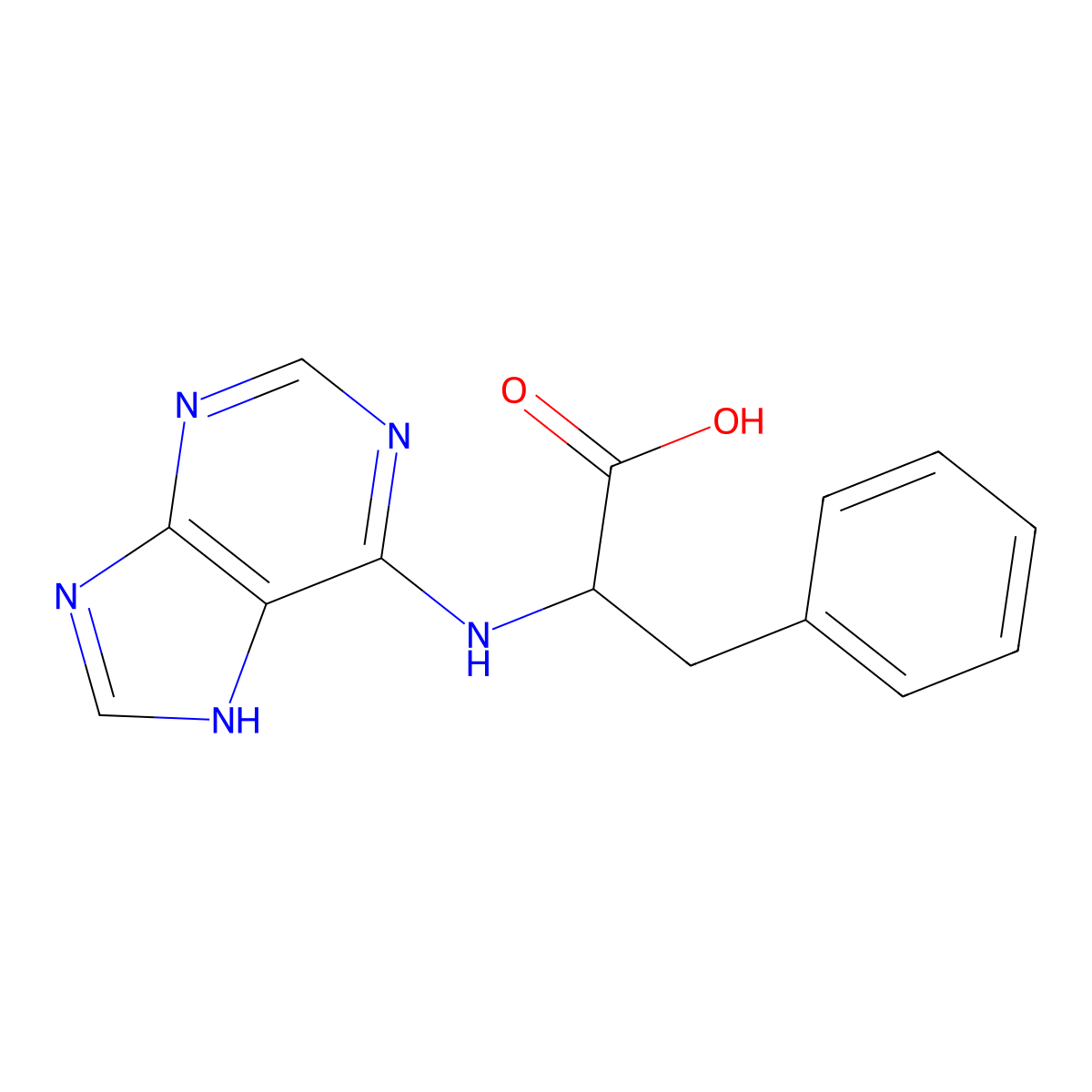 L-Phenylalanine, N-1H-purin-6-yl- molecular structure, CAS 2436-68-2