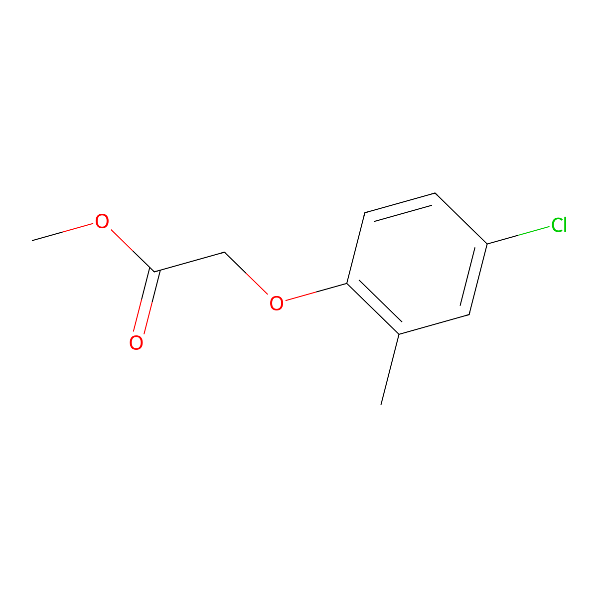 MCPA methyl ester molecular structure, CAS 2436-73-9