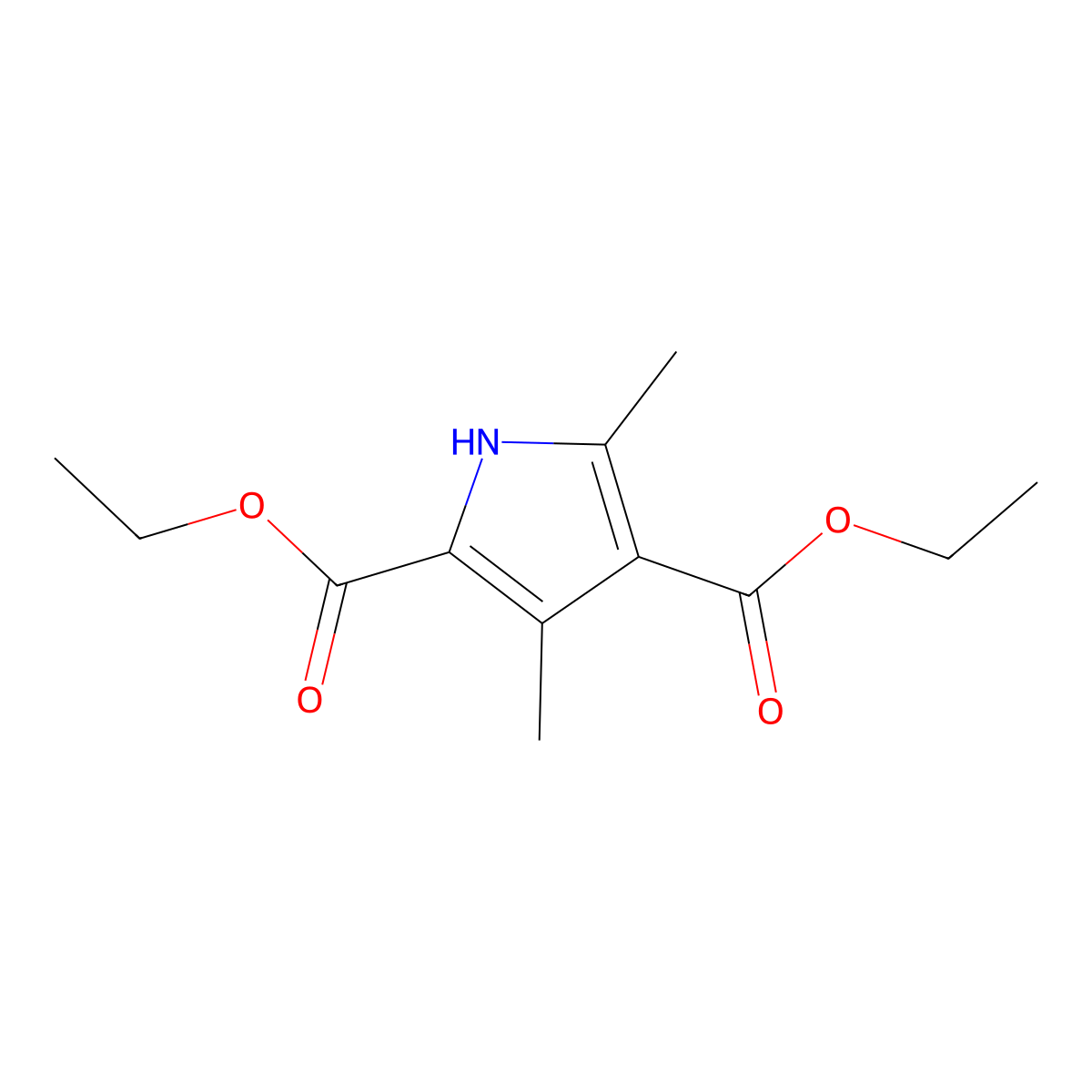 Diethyl 2,4-dimethylpyrrole-3,5-dicarboxylate molecular structure, CAS 2436-79-5
