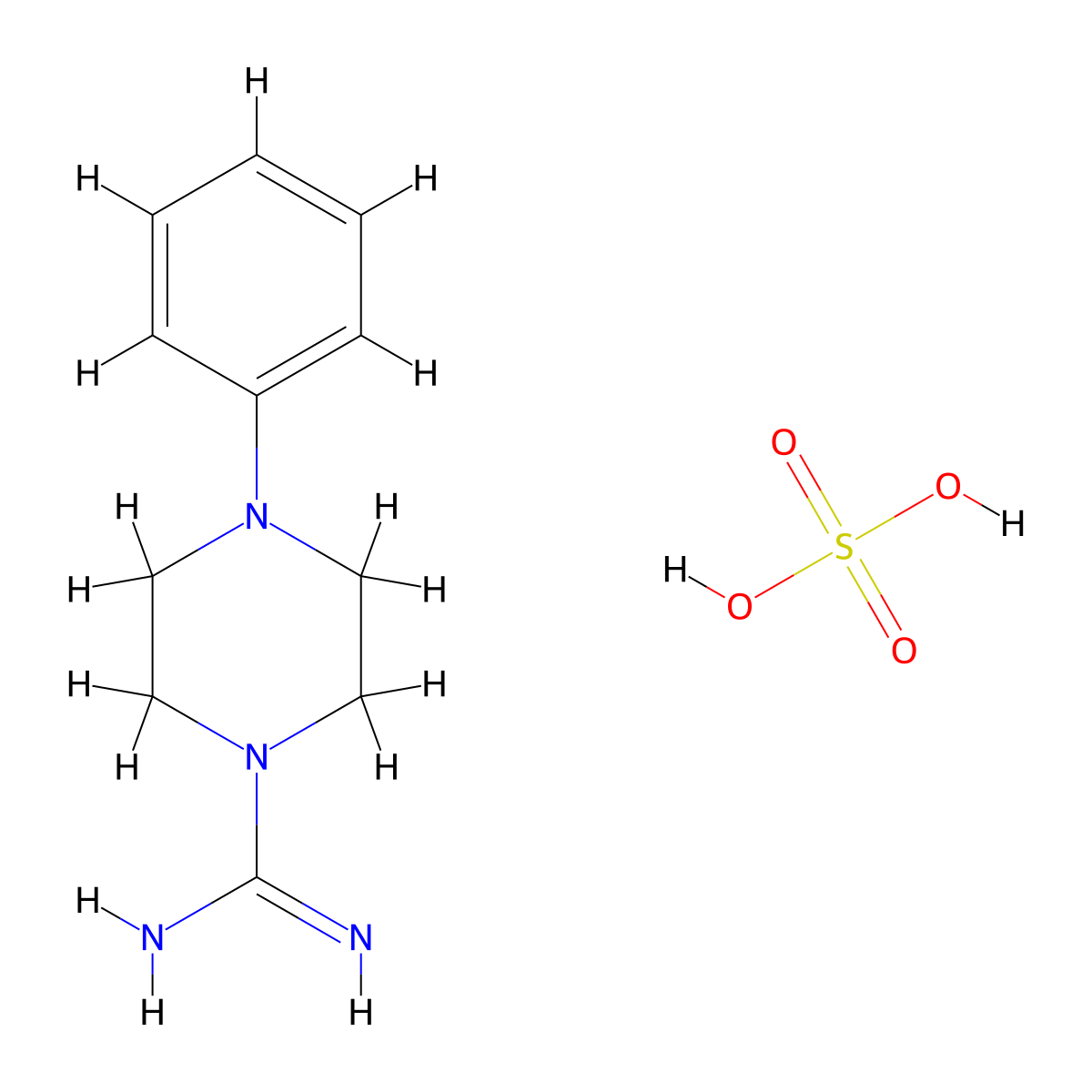 1-Piperazinecarboximidamide, sulfate (1:1) molecular structure, CAS 24360-08-5