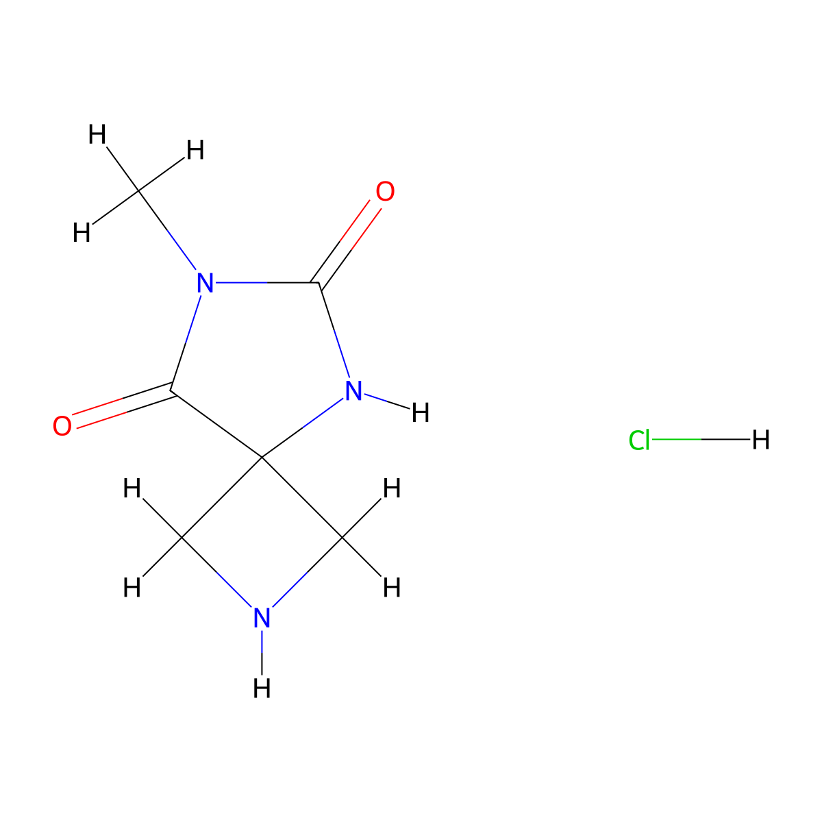 7-Methyl-2,5,7-triazaspiro[3.4]octane-6,8-dione hydrochloride molecular structure, CAS 2436296-66-9