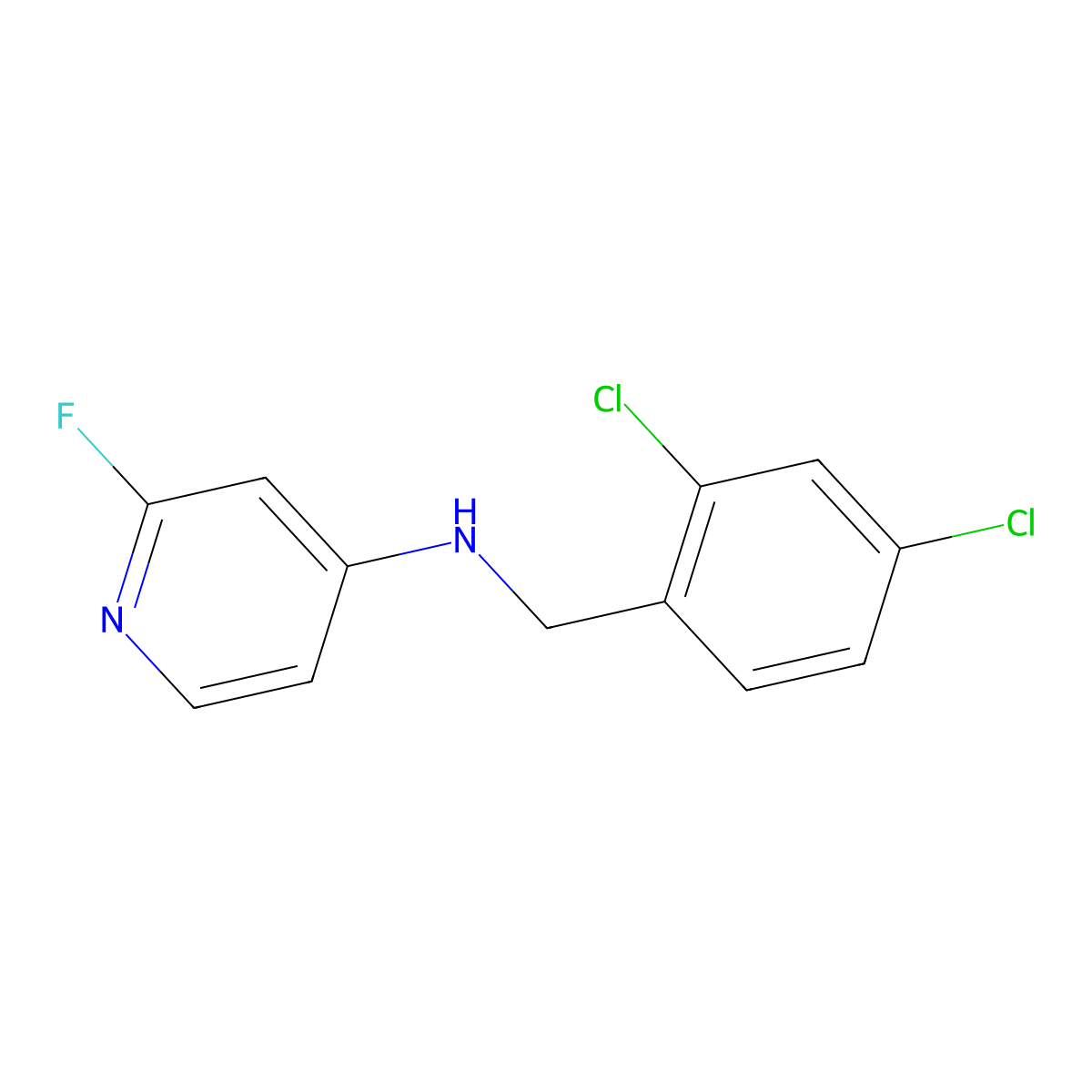 N-[(2,4-dichlorophenyl)methyl]-2-fluoropyridin-4-amine molecular structure, CAS 2436296-82-9