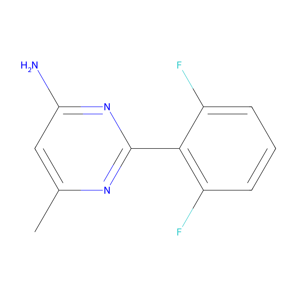 2-(2,6-Difluorophenyl)-6-methylpyrimidin-4-amine molecular structure, CAS 2436317-70-1