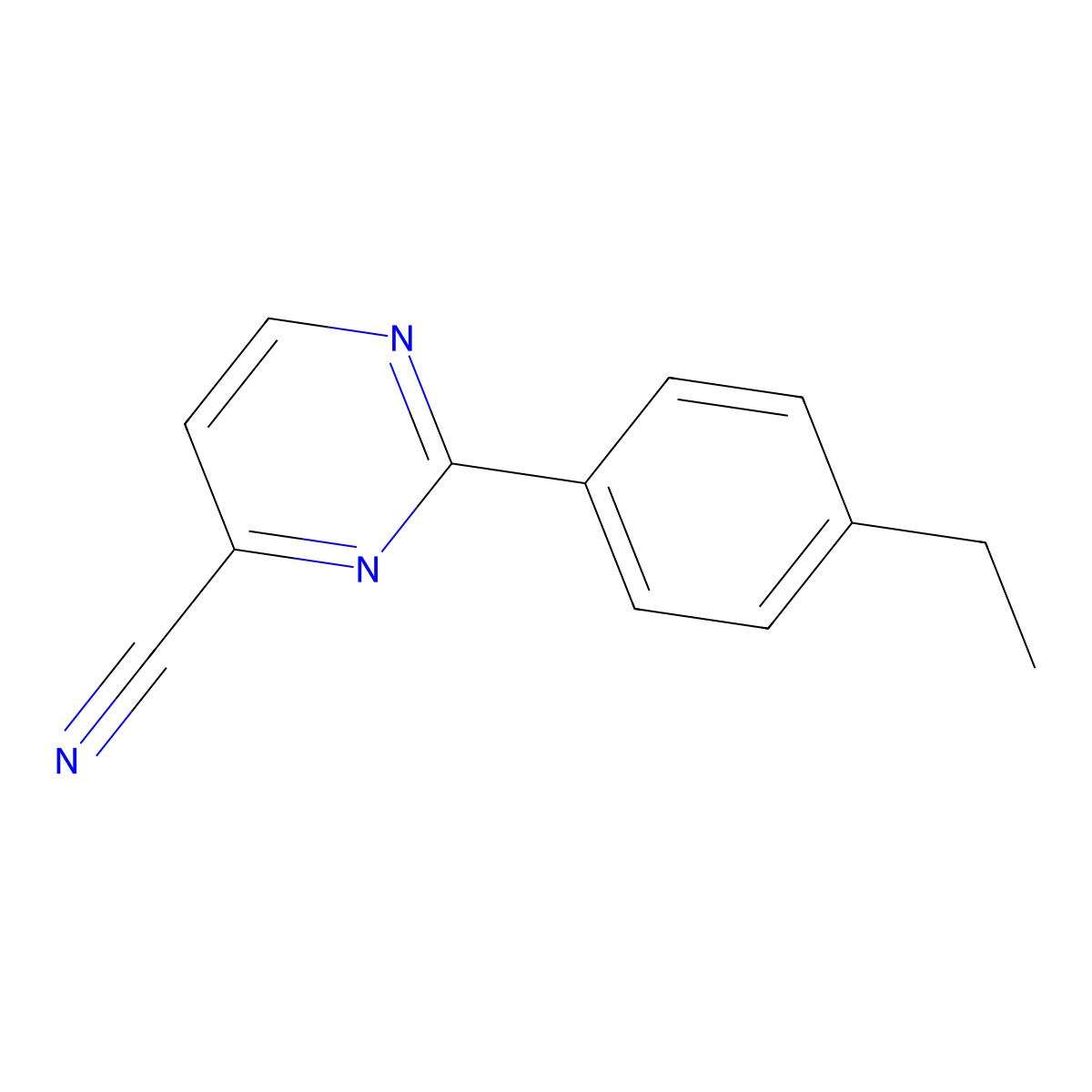 2-(4-Ethylphenyl)pyrimidine-4-carbonitrile molecular structure, CAS 2436318-10-2