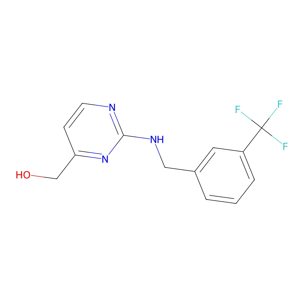 [2-({[3-(Trifluoromethyl)phenyl]methyl}amino)pyrimidin-4-yl]methanol molecular structure, CAS 2436380-45-7
