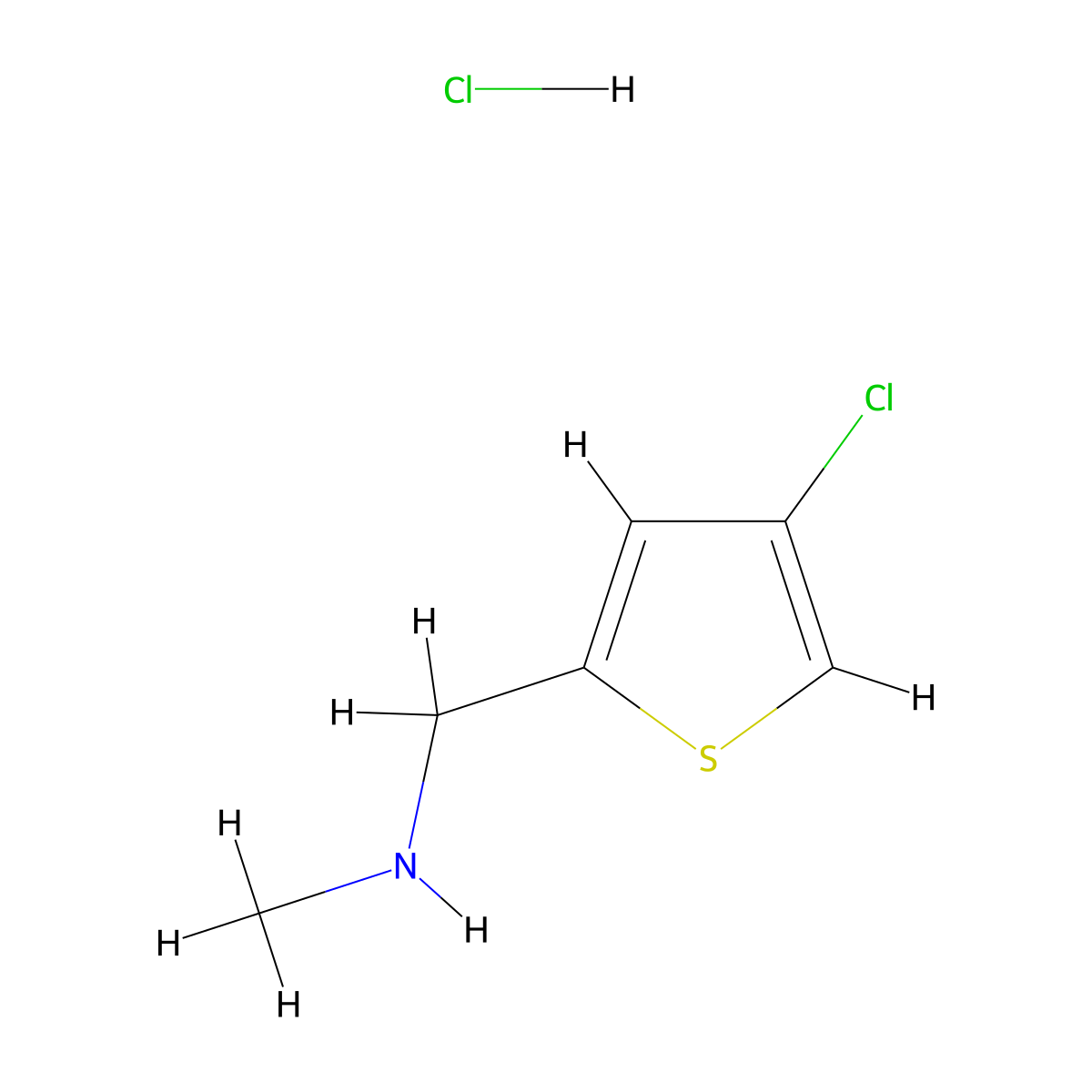 [(4-Chlorothiophen-2-yl)methyl](methyl)amine hydrochloride molecular structure, CAS 2436381-46-1