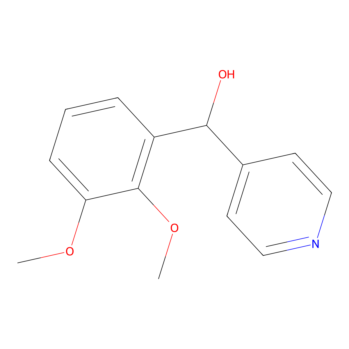 (2,3-Dimethoxyphenyl)(4-pyridinyl)methanol molecular structure, CAS 243640-27-9