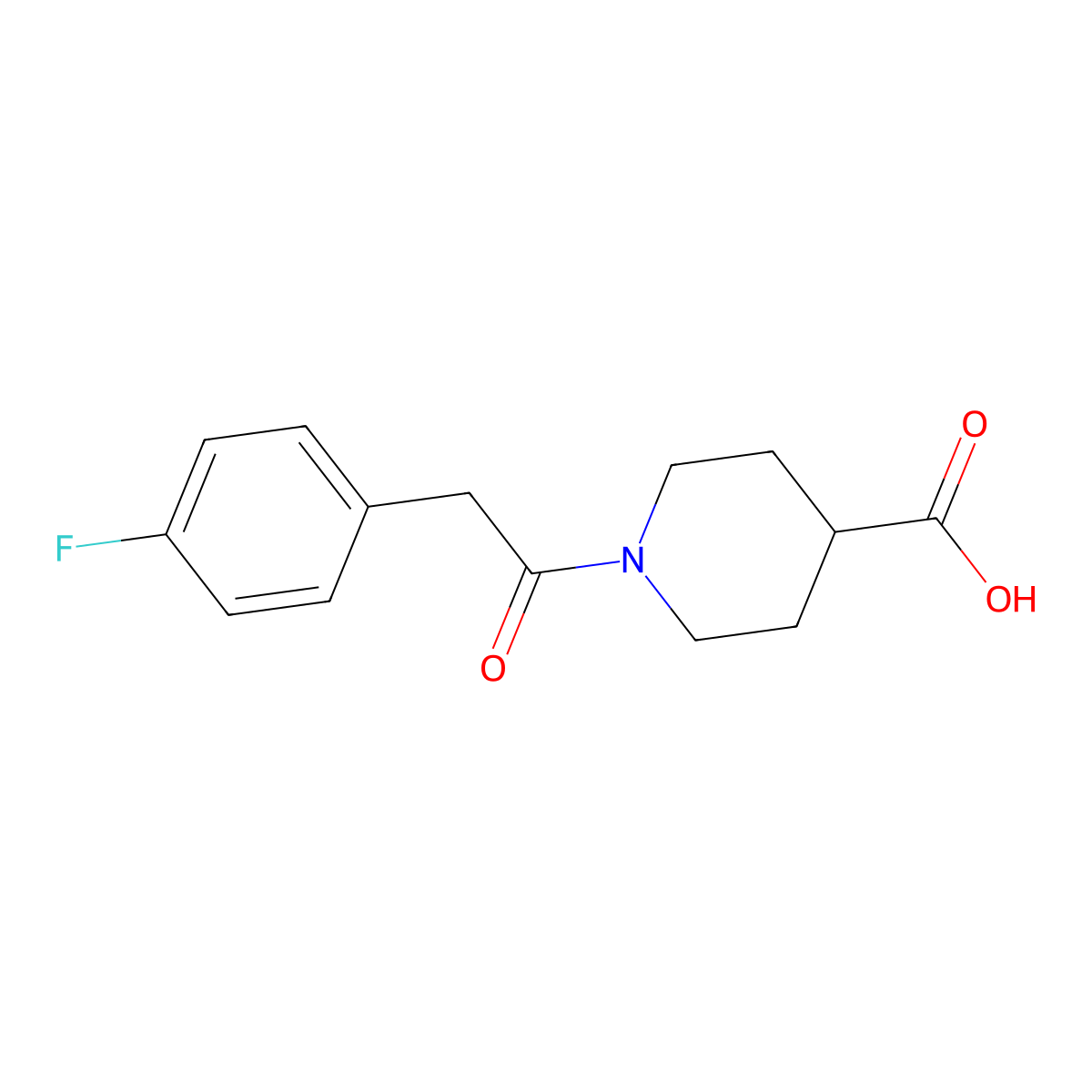 1-[(4-Fluorophenyl)acetyl]piperidine-4-carboxylic acid molecular structure, CAS 243640-30-4