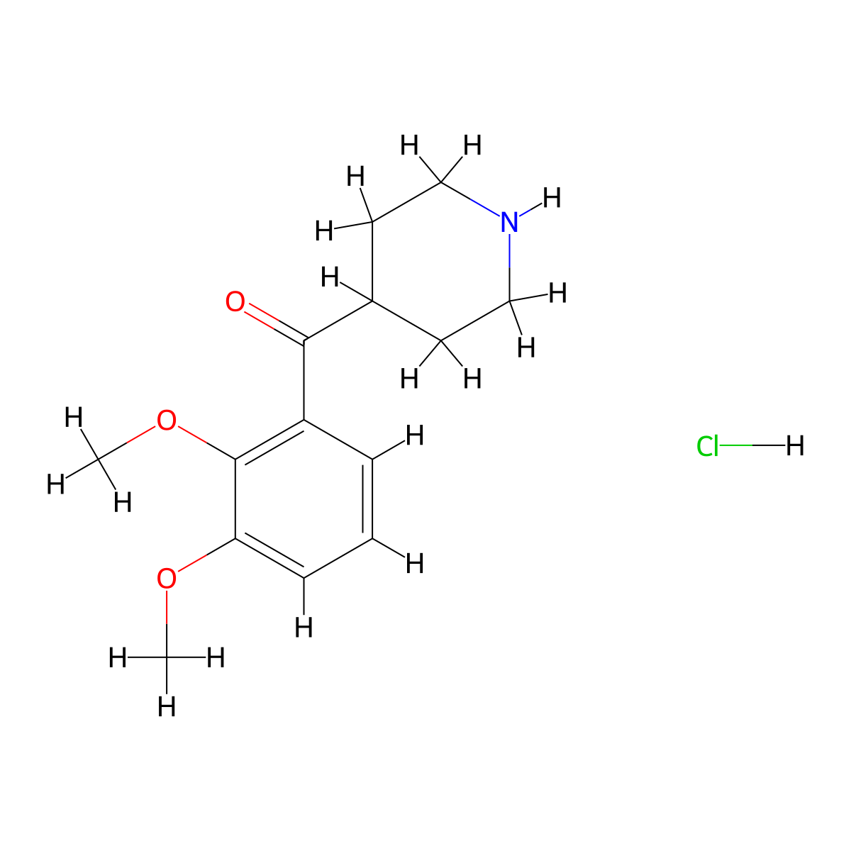4-(2,3-Dimethoxybenzoyl)piperidine hydrochloride molecular structure, CAS 243640-36-0