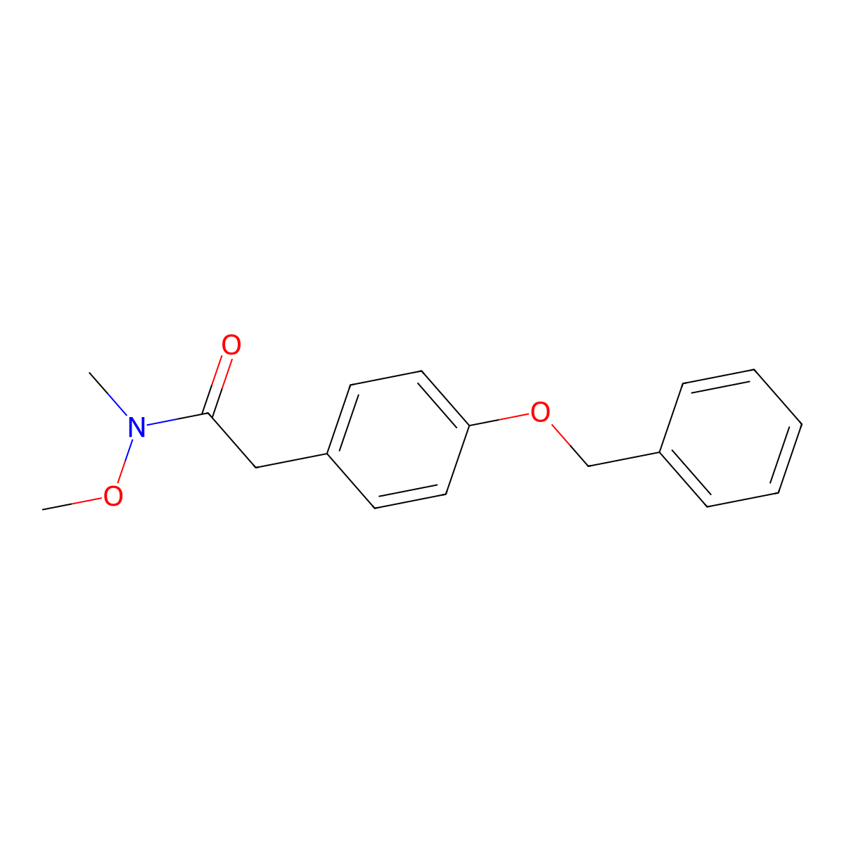 4-Benzyloxy-N-methoxy-N-methylphenylacetamide molecular structure, CAS 243641-09-0