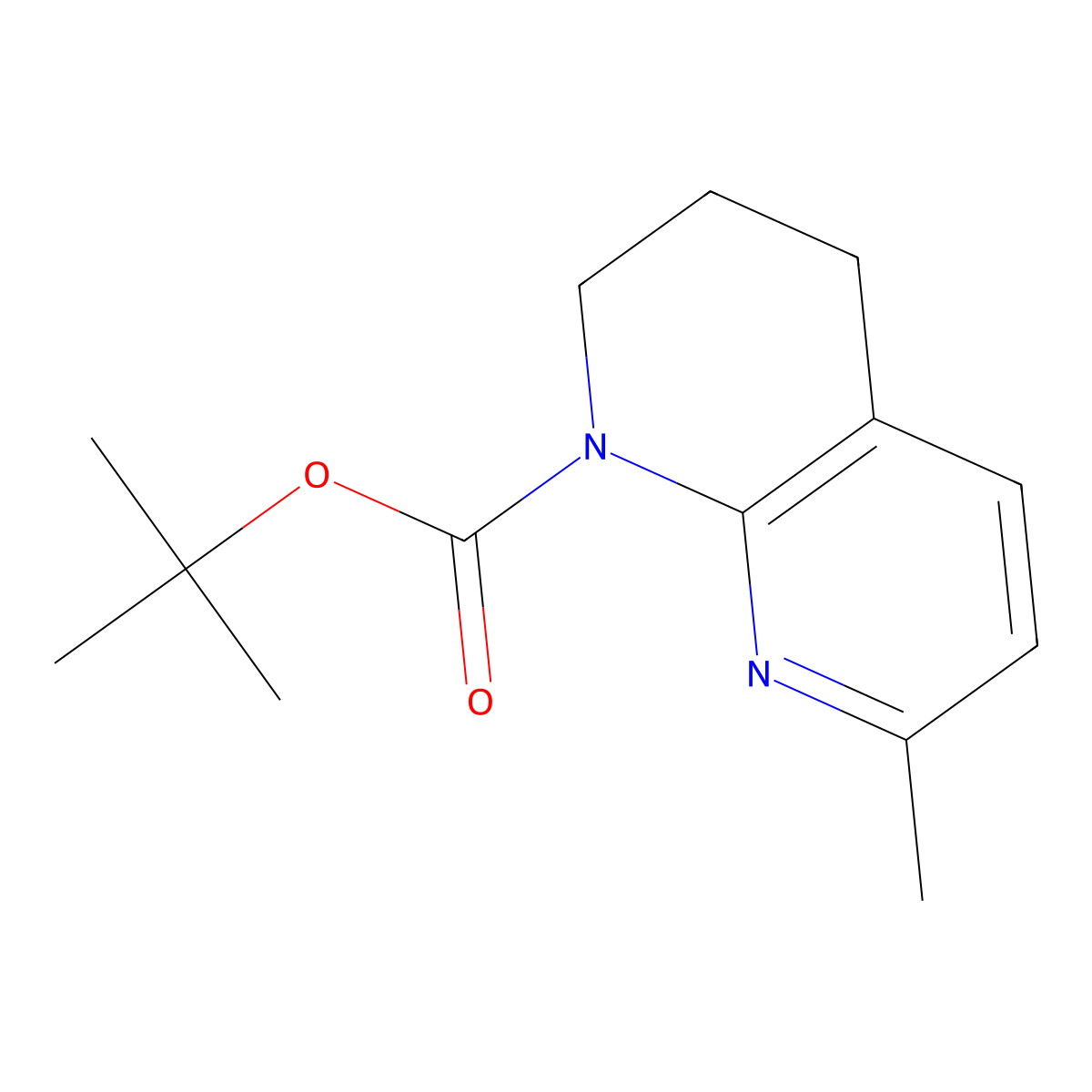 tert-Butyl 7-methyl-3,4-dihydro-1,8-naphthyridine-1(2H)-carboxylate molecular structure, CAS 243641-37-4