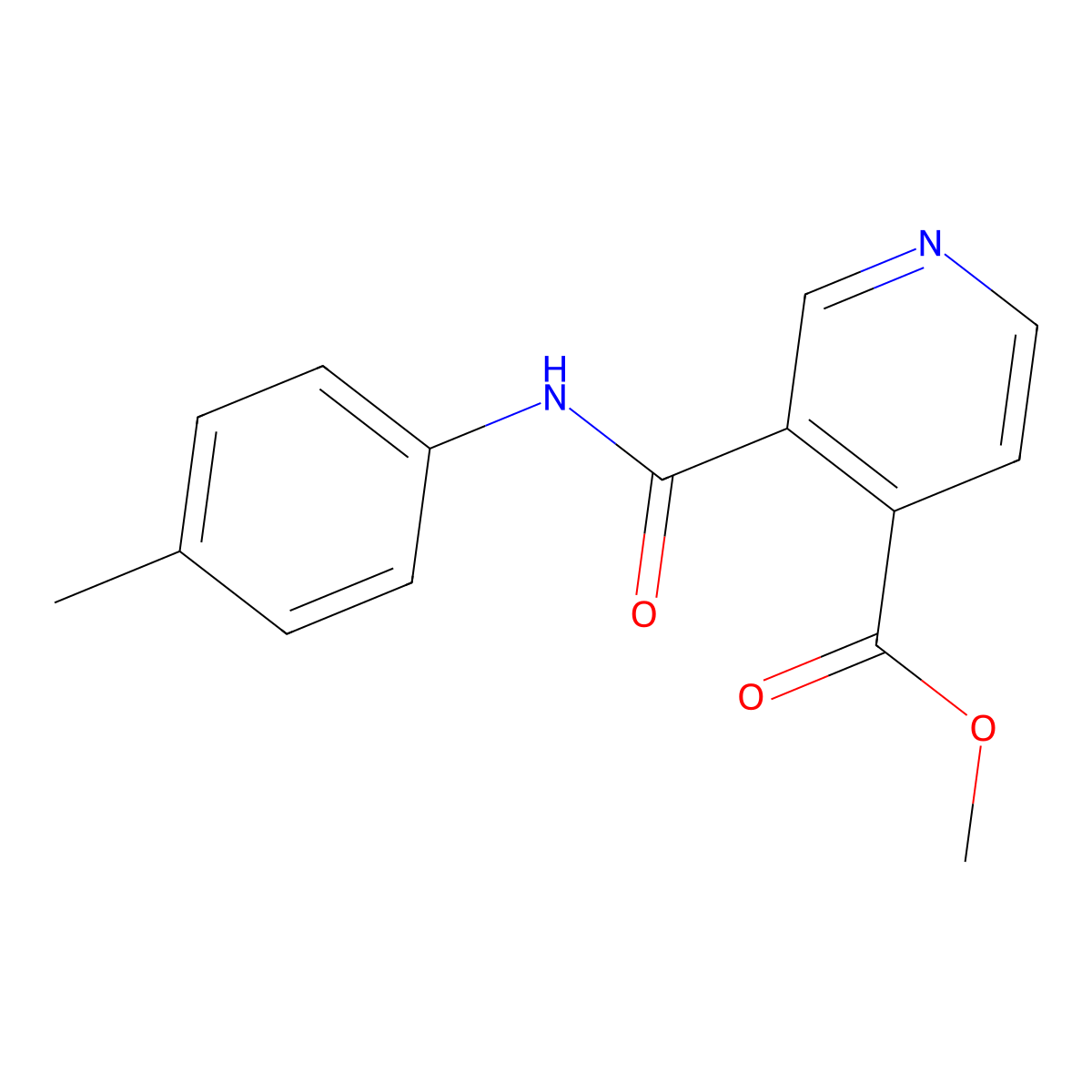 Methyl 3-[(4-methylphenyl)carbamoyl]pyridine-4-carboxylate molecular structure, CAS 243643-98-3