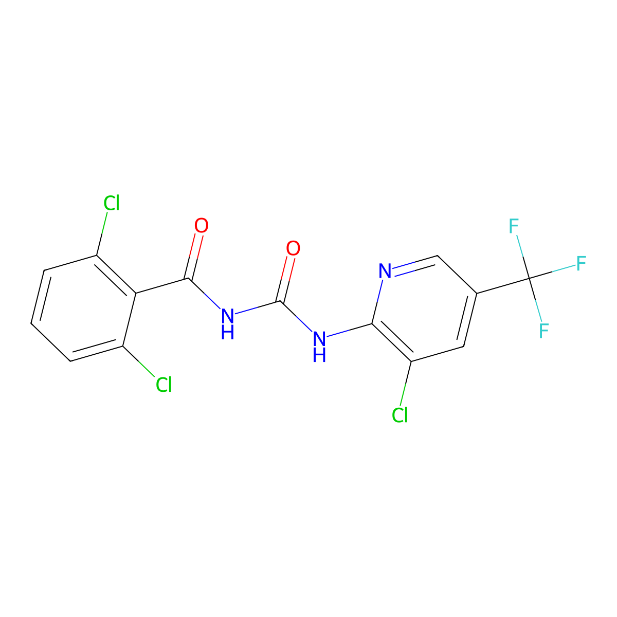 2,6-dichloro-N-[[3-chloro-5-(trifluoromethyl)pyridin-2-yl]carbamoyl]benzamide molecular structure, CAS 243644-01-1