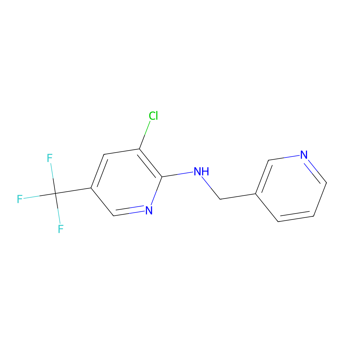 3-chloro-N-(pyridin-3-ylmethyl)-5-(trifluoromethyl)pyridin-2-amine molecular structure, CAS 243644-08-8