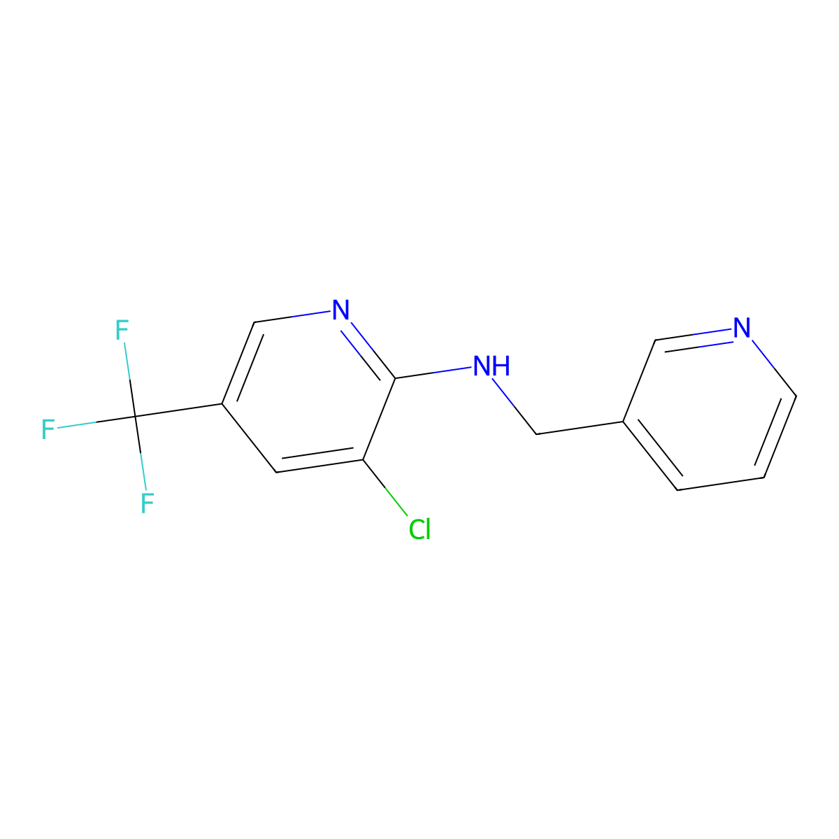 3-chloro-N-(pyridin-3-ylmethyl)-5-(trifluoromethyl)pyridin-2-amine molecular structure, CAS 243644-08-8