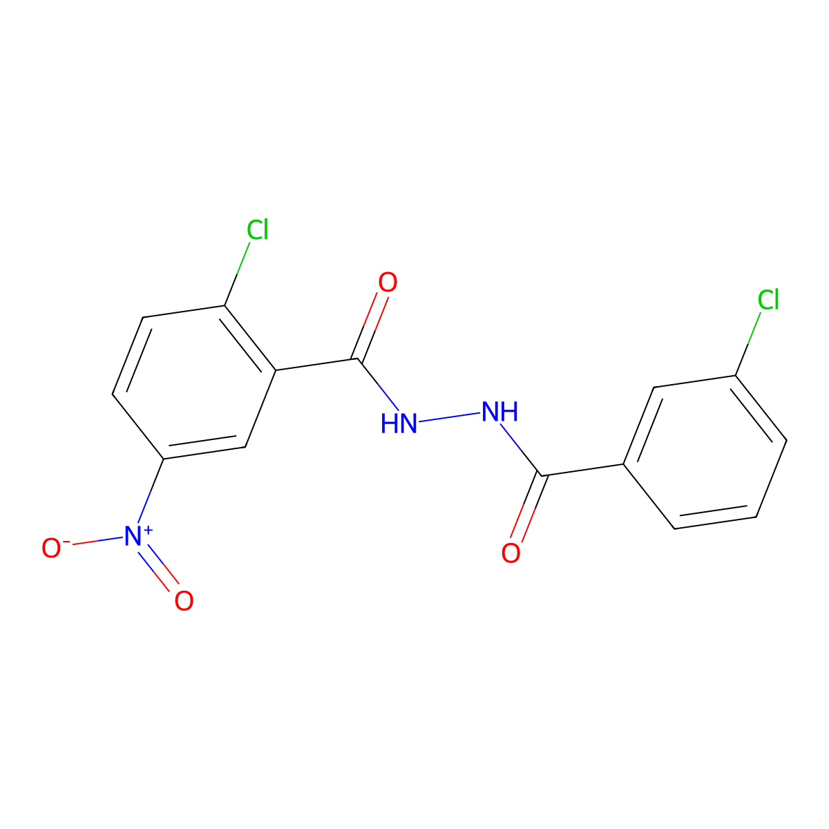 2-chloro-N'-(3-chlorobenzoyl)-5-nitrobenzohydrazide molecular structure, CAS 243644-27-1
