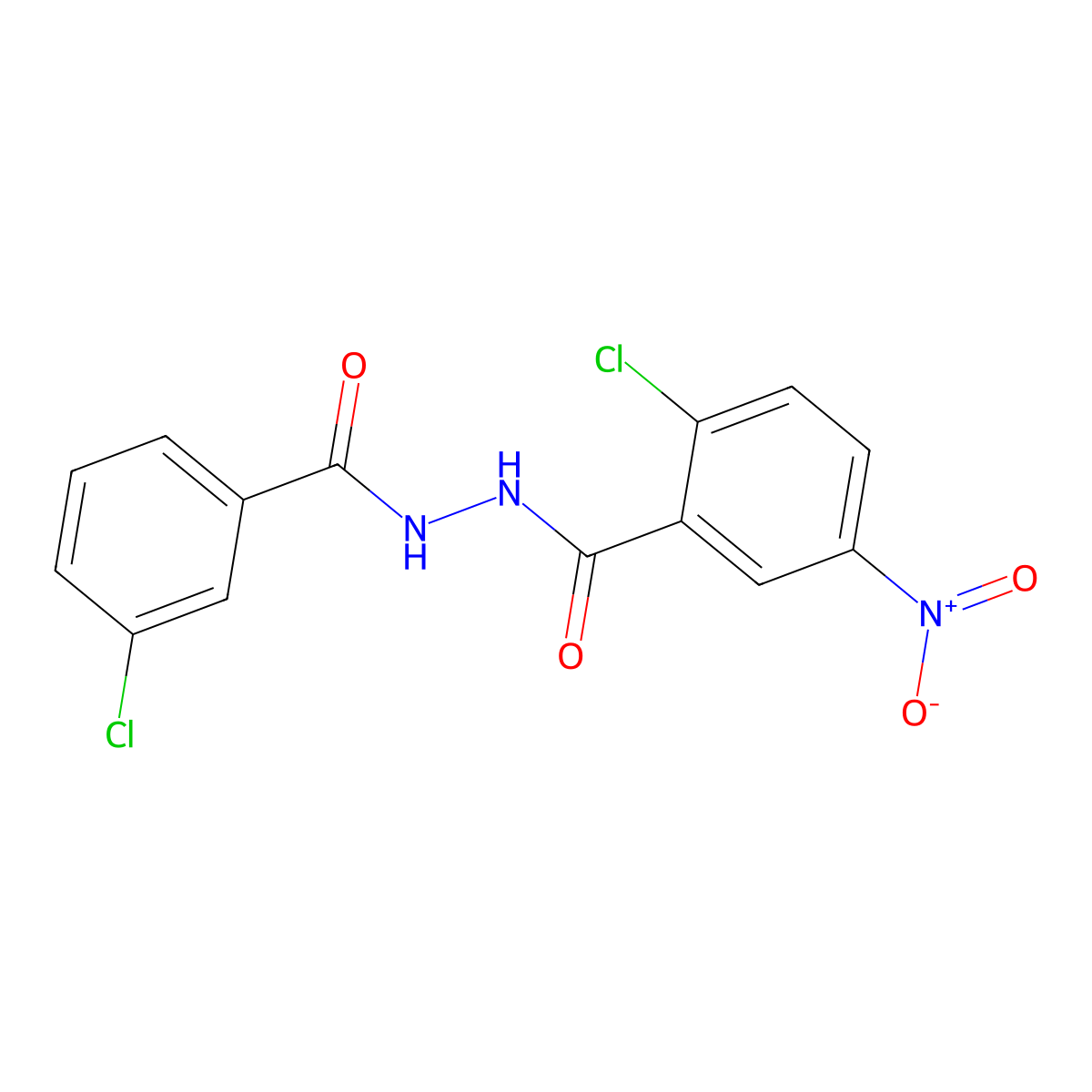 2-chloro-N'-(3-chlorobenzoyl)-5-nitrobenzohydrazide molecular structure, CAS 243644-27-1
