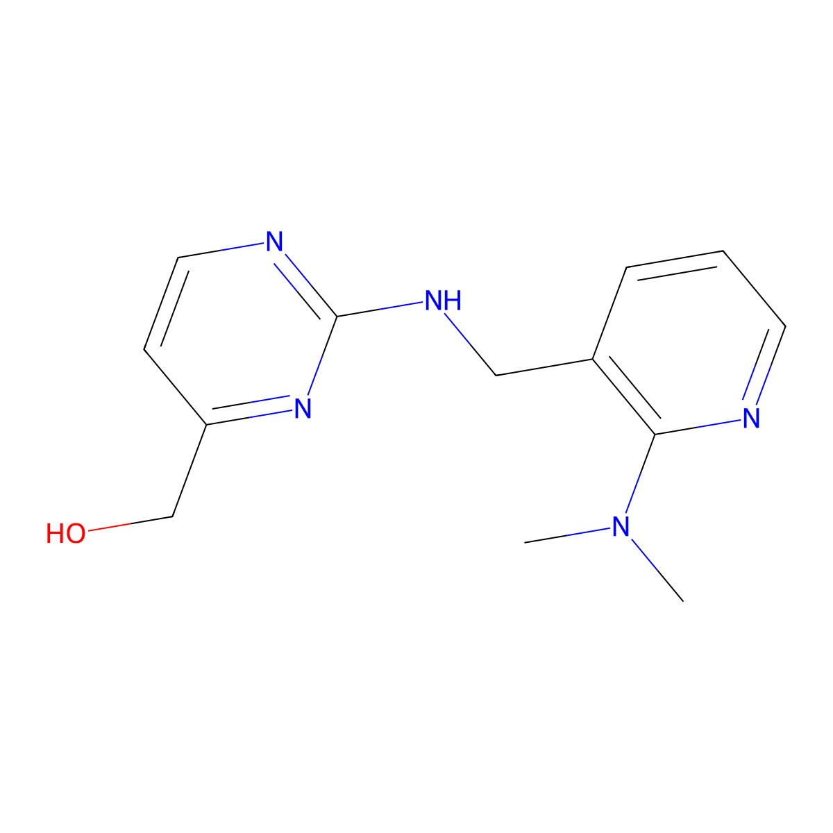 [2-({[2-(Dimethylamino)pyridin-3-yl]methyl}amino)pyrimidin-4-yl]methanol molecular structure, CAS 2436522-85-7