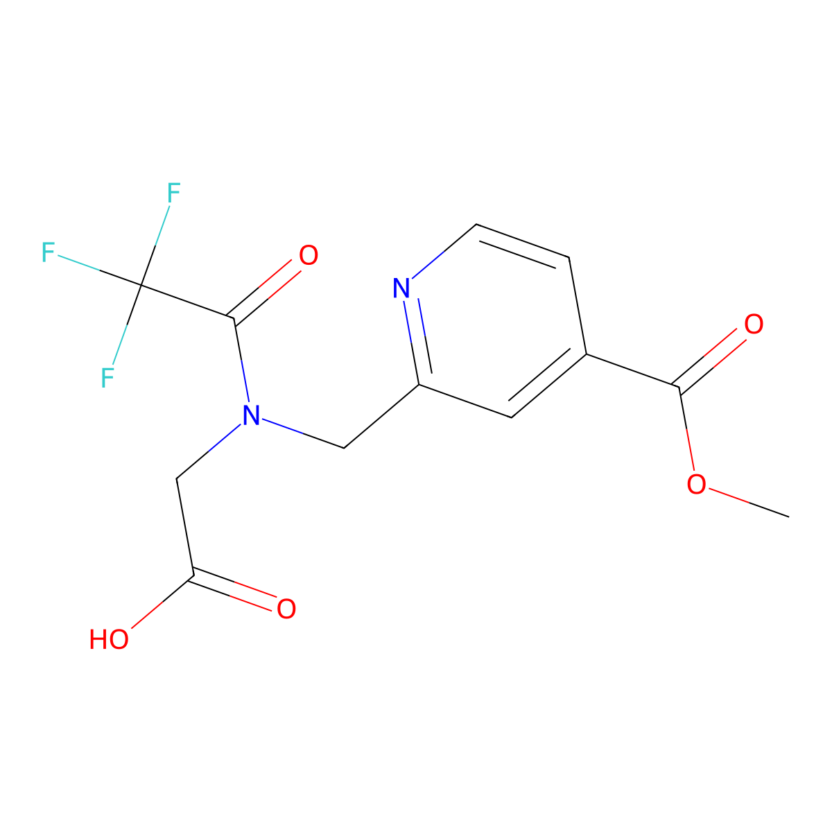 N-((4-(Methoxycarbonyl)pyridin-2-yl)methyl)-N-(2,2,2-trifluoroacetyl)glycine molecular structure, CAS 2436537-60-7