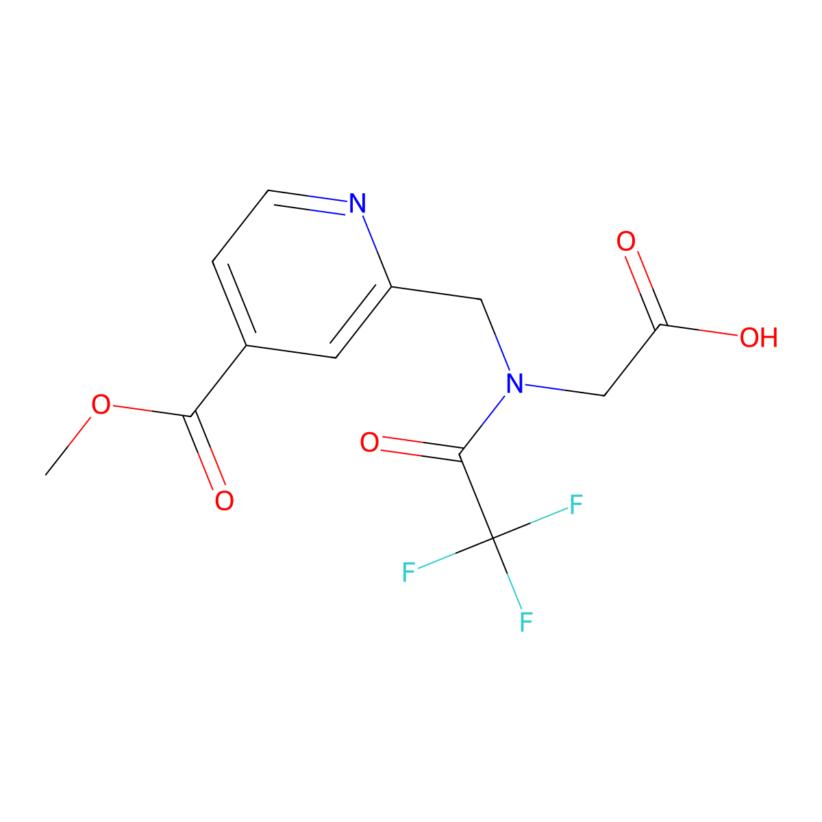 N-((4-(Methoxycarbonyl)pyridin-2-yl)methyl)-N-(2,2,2-trifluoroacetyl)glycine molecular structure, CAS 2436537-60-7