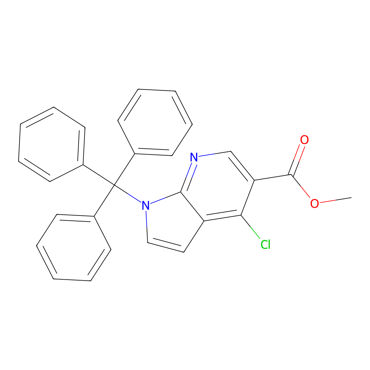 methyl 4-chloro-1-trityl-1H-pyrrolo[2,3-b]pyridine-5-carboxylate molecular structure, CAS 2436537-65-2