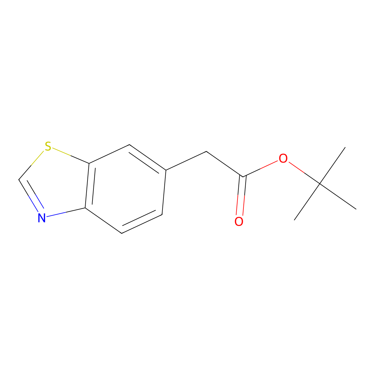 Tert-butyl 2-(benzo[d]thiazol-6-yl)acetate molecular structure, CAS 2436537-66-3