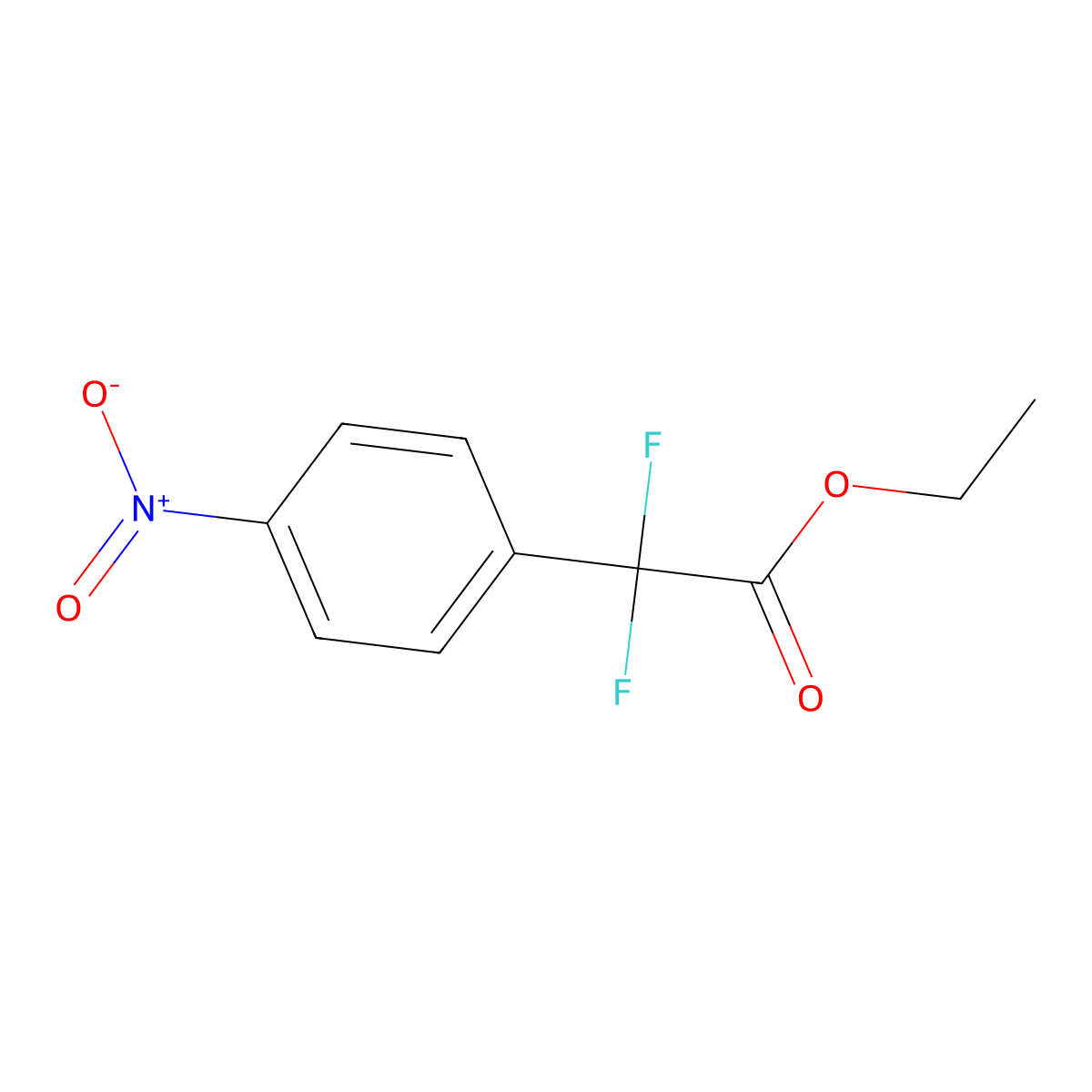 Ethyl 2,2-difluoro-2-(4-nitrophenyl)acetate molecular structure, CAS 243656-25-9
