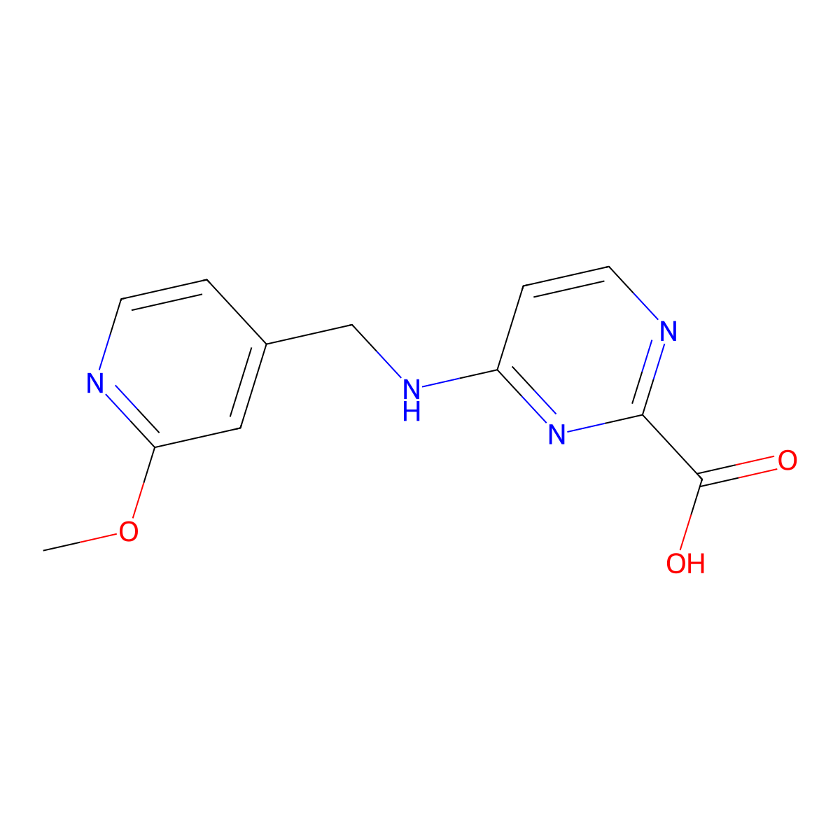 4-{[(2-Methoxypyridin-4-yl)methyl]amino}pyrimidine-2-carboxylic acid molecular structure, CAS 2436560-47-1