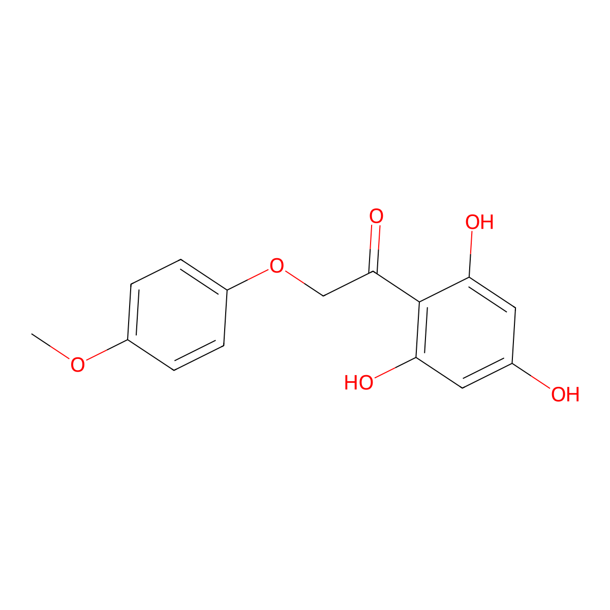 2-(4-Methoxyphenoxy)-1-(2,4,6-trihydroxyphenyl)ethanone molecular structure, CAS 243657-65-0