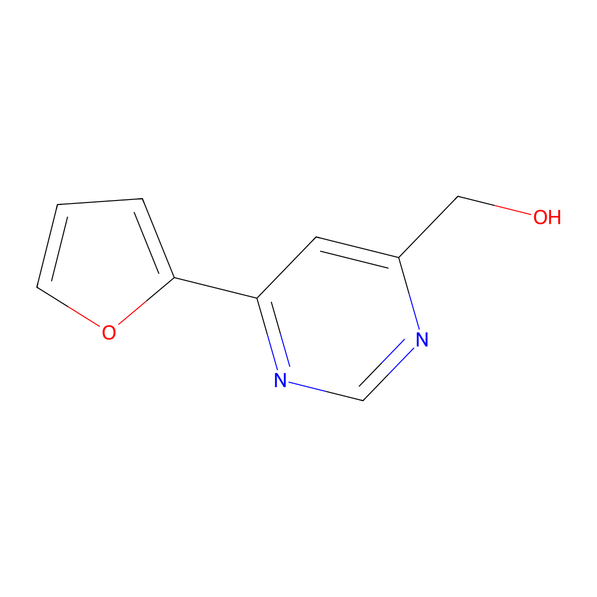 [6-(Furan-2-yl)pyrimidin-4-yl]methanol molecular structure, CAS 2436574-22-8