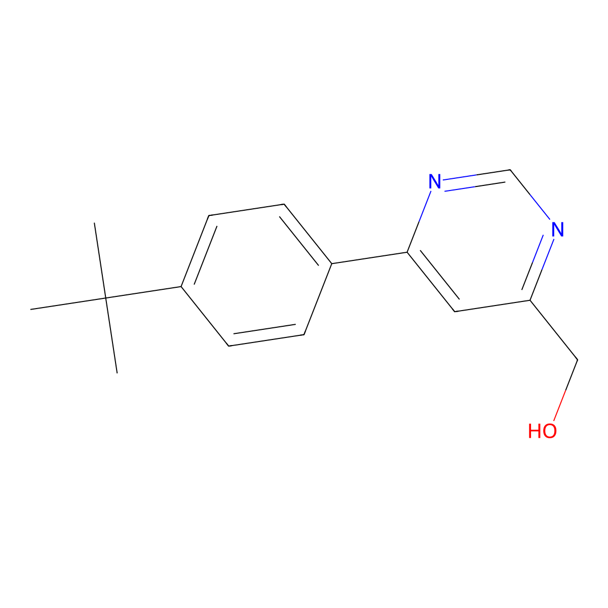[6-(4-Tert-butylphenyl)pyrimidin-4-yl]methanol molecular structure, CAS 2436574-39-7