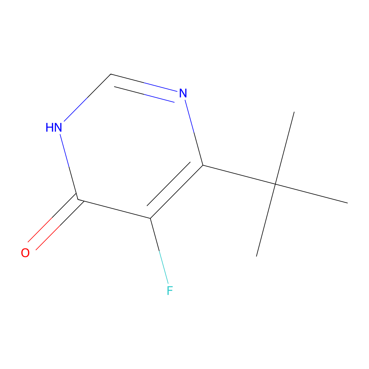 6-Tert-butyl-5-fluoro-3,4-dihydropyrimidin-4-one molecular structure, CAS 2436575-84-5