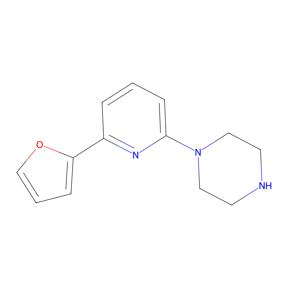 1-[6-(Furan-2-yl)pyridin-2-yl]piperazine molecular structure, CAS 2436580-39-9