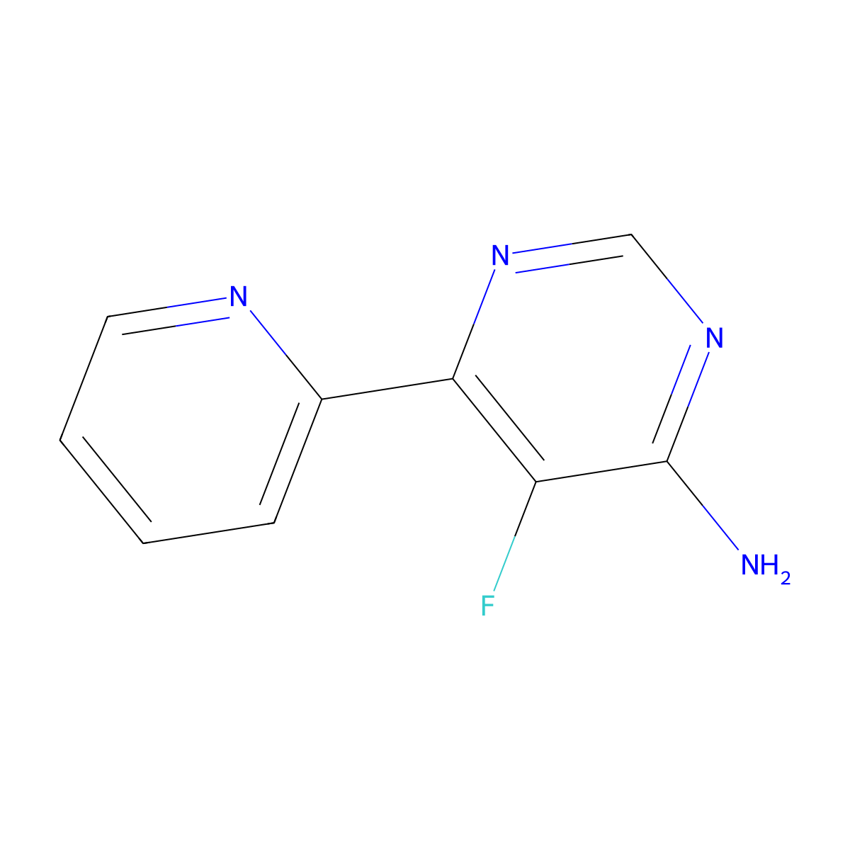 5-Fluoro-6-(pyridin-2-yl)pyrimidin-4-amine molecular structure, CAS 2436593-70-1