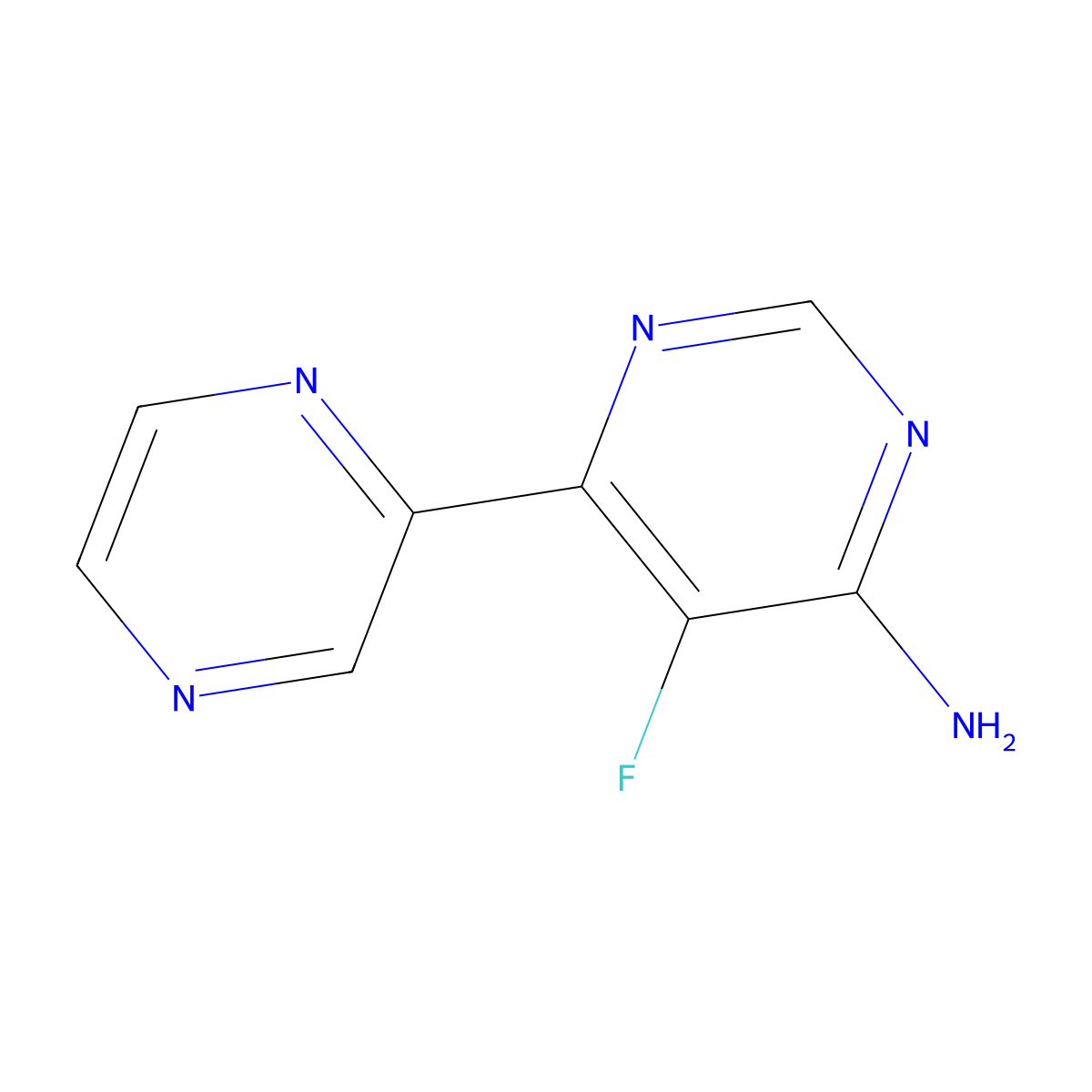 5-Fluoro-6-(pyrazin-2-yl)pyrimidin-4-amine molecular structure, CAS 2436593-77-8